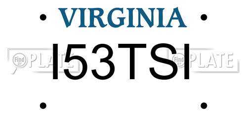 I53TSI Virginia License Plate