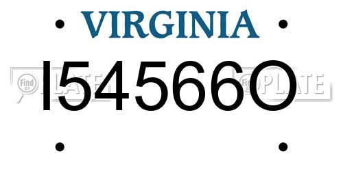 I54566O Virginia License Plate