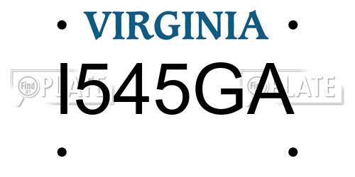 I545GA Virginia License Plate