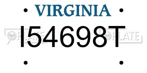 I54698T Virginia License Plate