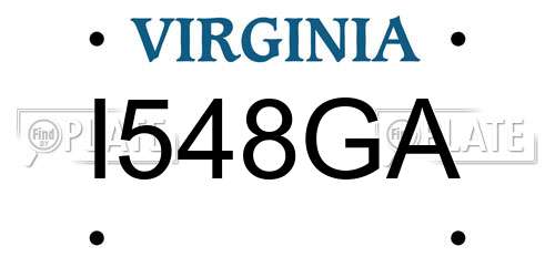I548GA Virginia License Plate