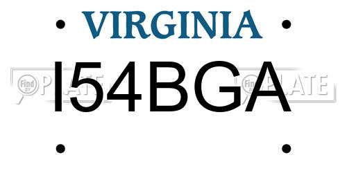 I54BGA Virginia License Plate