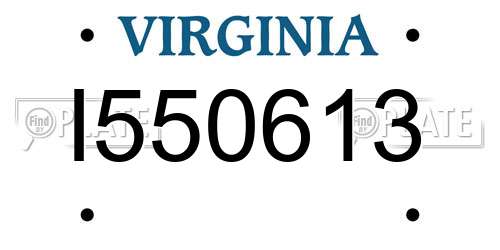I550613 Virginia License Plate