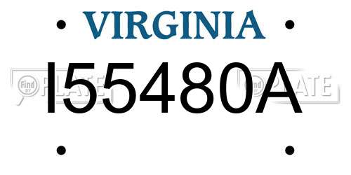 I55480A Virginia License Plate