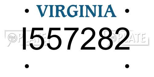 I557282 Virginia License Plate