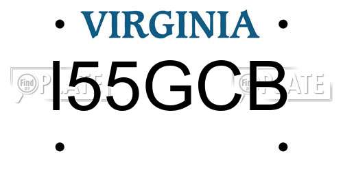 I55GCB Virginia License Plate