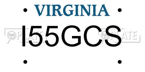 I55GCS Virginia License Plate
