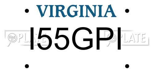 I55GPI Virginia License Plate