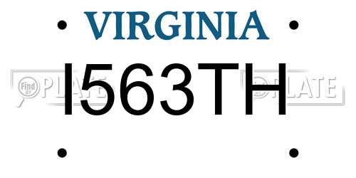 I563TH Virginia License Plate