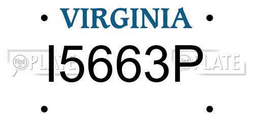 I5663P Virginia License Plate