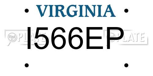I566EP Virginia License Plate