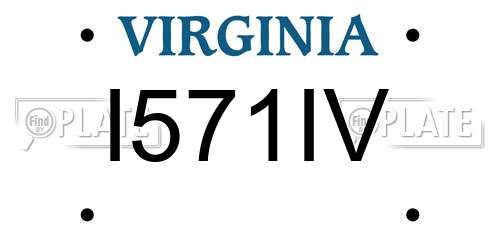 I571IV Virginia License Plate