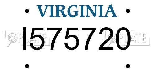 I575720 Virginia License Plate
