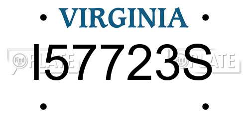 I57723S Virginia License Plate