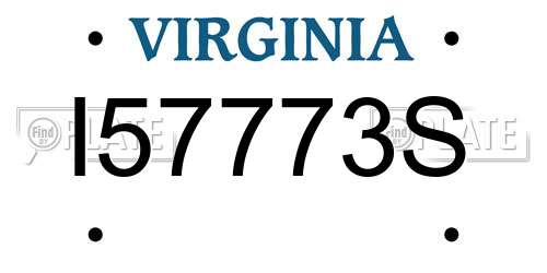 I57773S Virginia License Plate