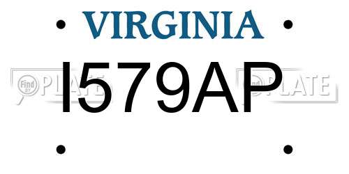 I579AP Virginia License Plate