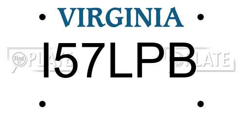 I57LPB Virginia License Plate