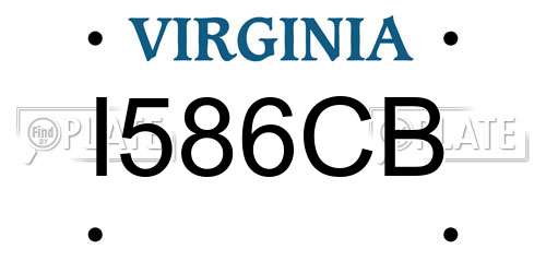 I586CB Virginia License Plate