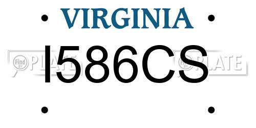 I586CS Virginia License Plate