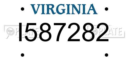 I587282 Virginia License Plate