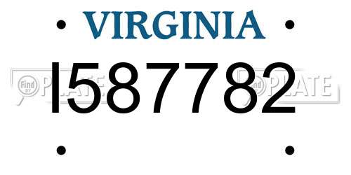 I587782 Virginia License Plate