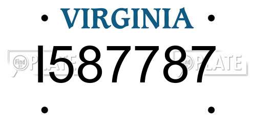 I587787 Virginia License Plate