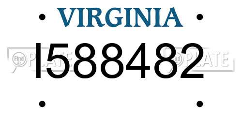 I588482 Virginia License Plate