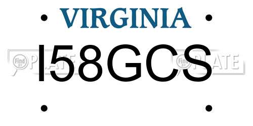 I58GCS Virginia License Plate