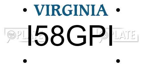 I58GPI Virginia License Plate