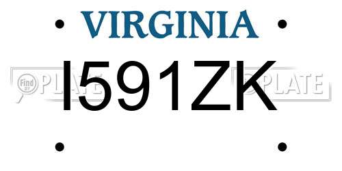 I591ZK Virginia License Plate