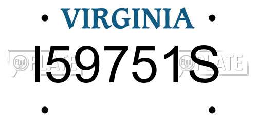 I59751S Virginia License Plate