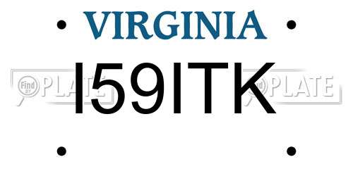I59ITK Virginia License Plate