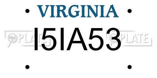 I5IA53 Virginia License Plate