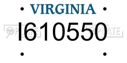 I610550 Virginia License Plate