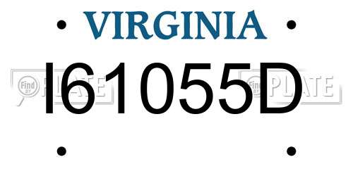 I61055D Virginia License Plate