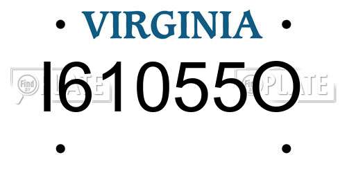 I61055O Virginia License Plate