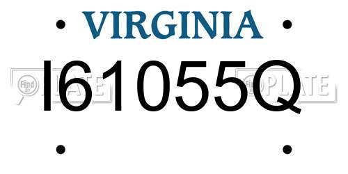 I61055Q Virginia License Plate