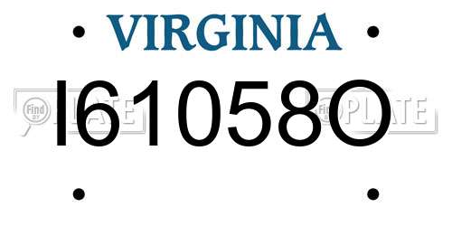 I61058O Virginia License Plate