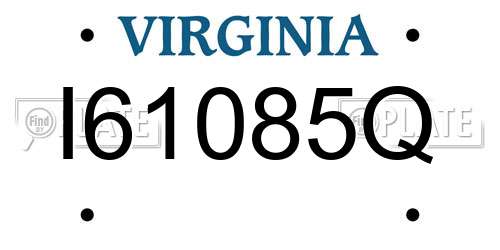 I61085Q Virginia License Plate