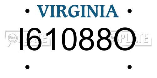 I61088O Virginia License Plate