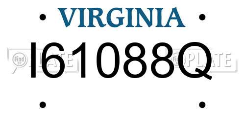I61088Q Virginia License Plate
