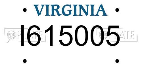I615005 Virginia License Plate