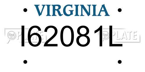 I62081L Virginia License Plate