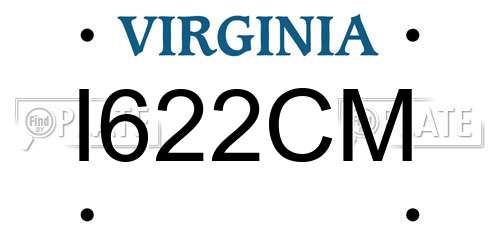 I622CM Virginia License Plate