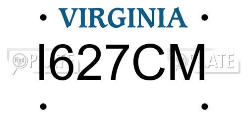 I627CM Virginia License Plate