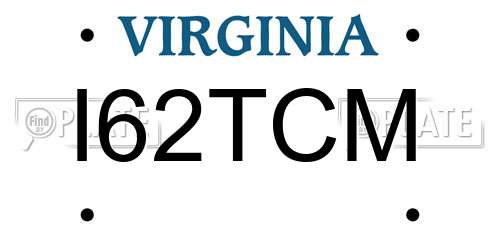 I62TCM Virginia License Plate
