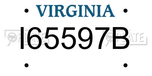 I65597B Virginia License Plate