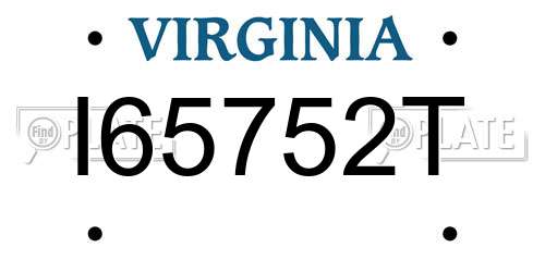I65752T Virginia License Plate