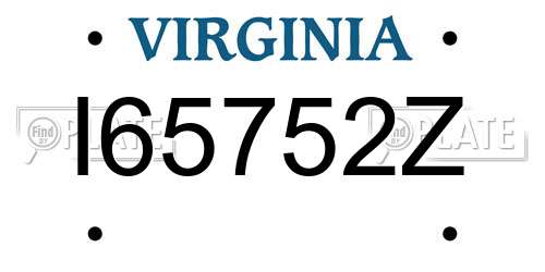 I65752Z Virginia License Plate