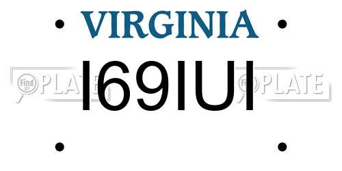 I69IUI Virginia License Plate